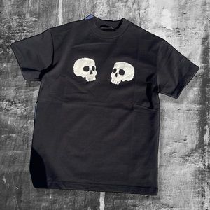 Palm Angel Black Skull Logo Tee